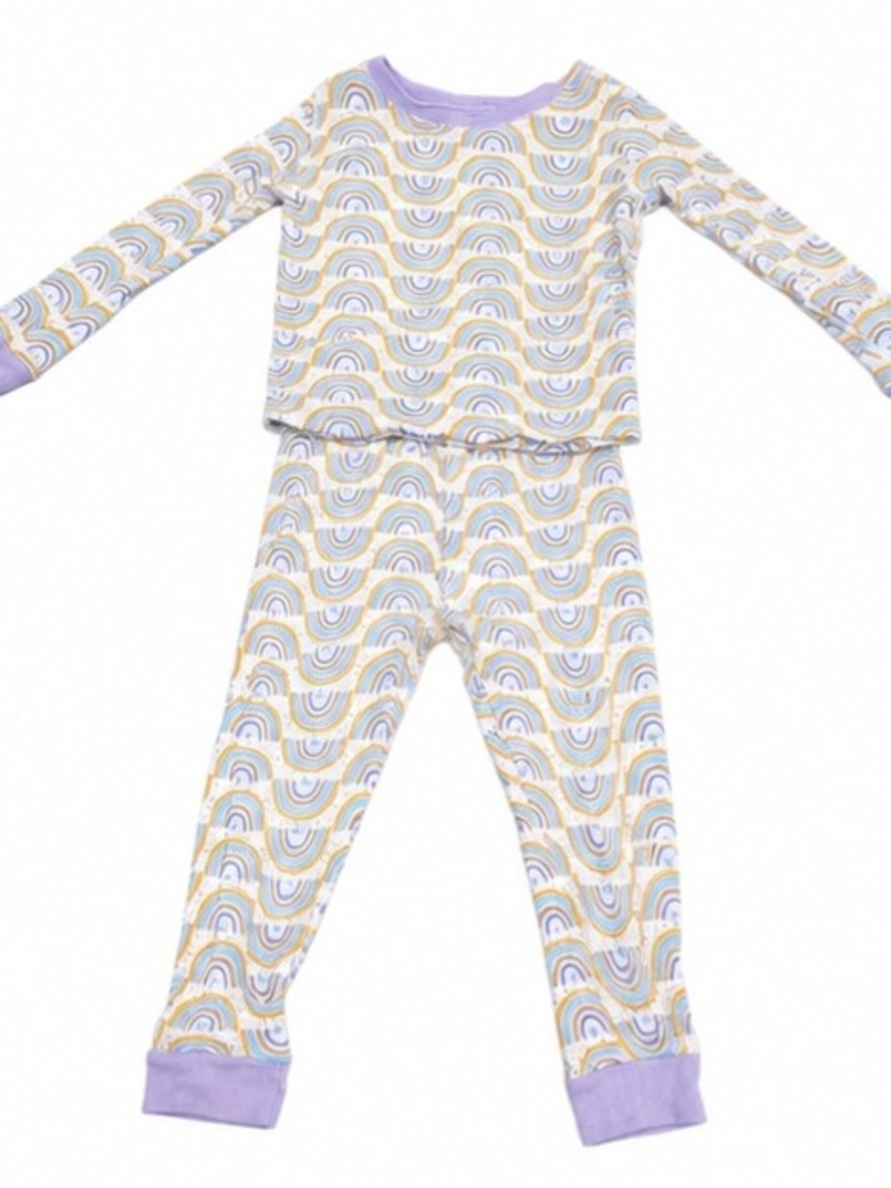 2 Piece Wonder Nation Girls Rainbow Heart Snug Fit Pajama Set | Size 4T